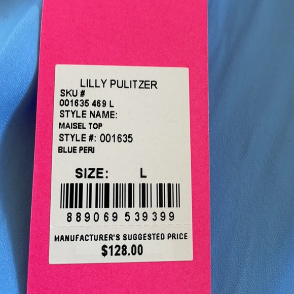 NWOT Gorgeous Lilly Pulitzer Maisel Top Blue Peri Color Large - Picture 9 of 9